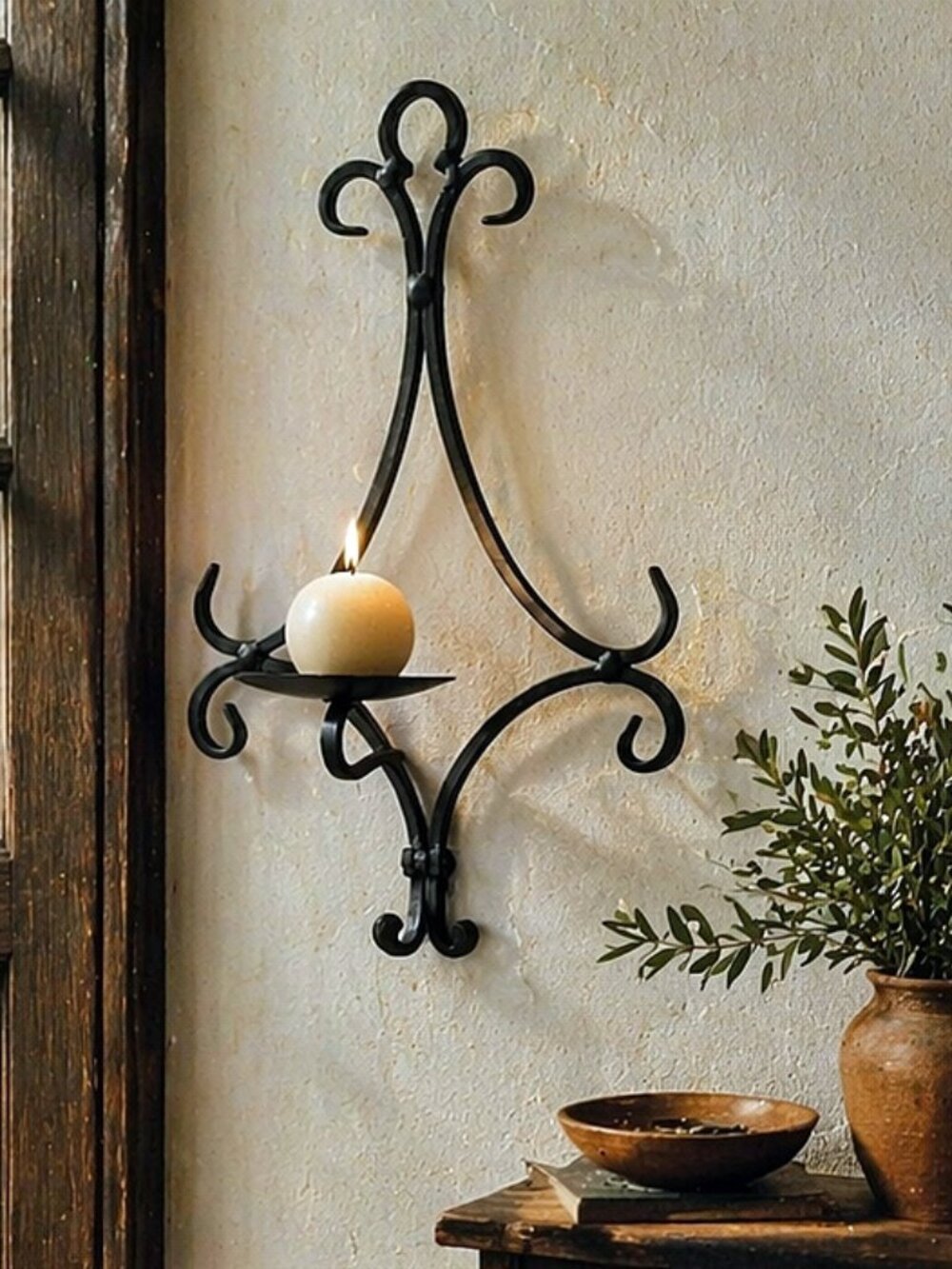 Vintage Home Interiors & Gifts #8811 Wrought Iron Wall Sconce